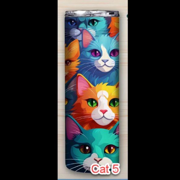 CATS TUMBLER CUP - 20 oz Stainless w Lid - Choose style- NWT for hot/cold - Picture 9 of 14